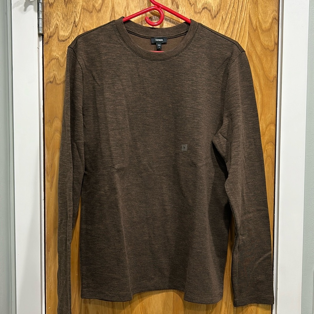 NWT Express Men’s Long Sleeve Sweater Brown Size Small